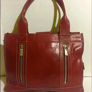 Michael kors red leather hobo handbag